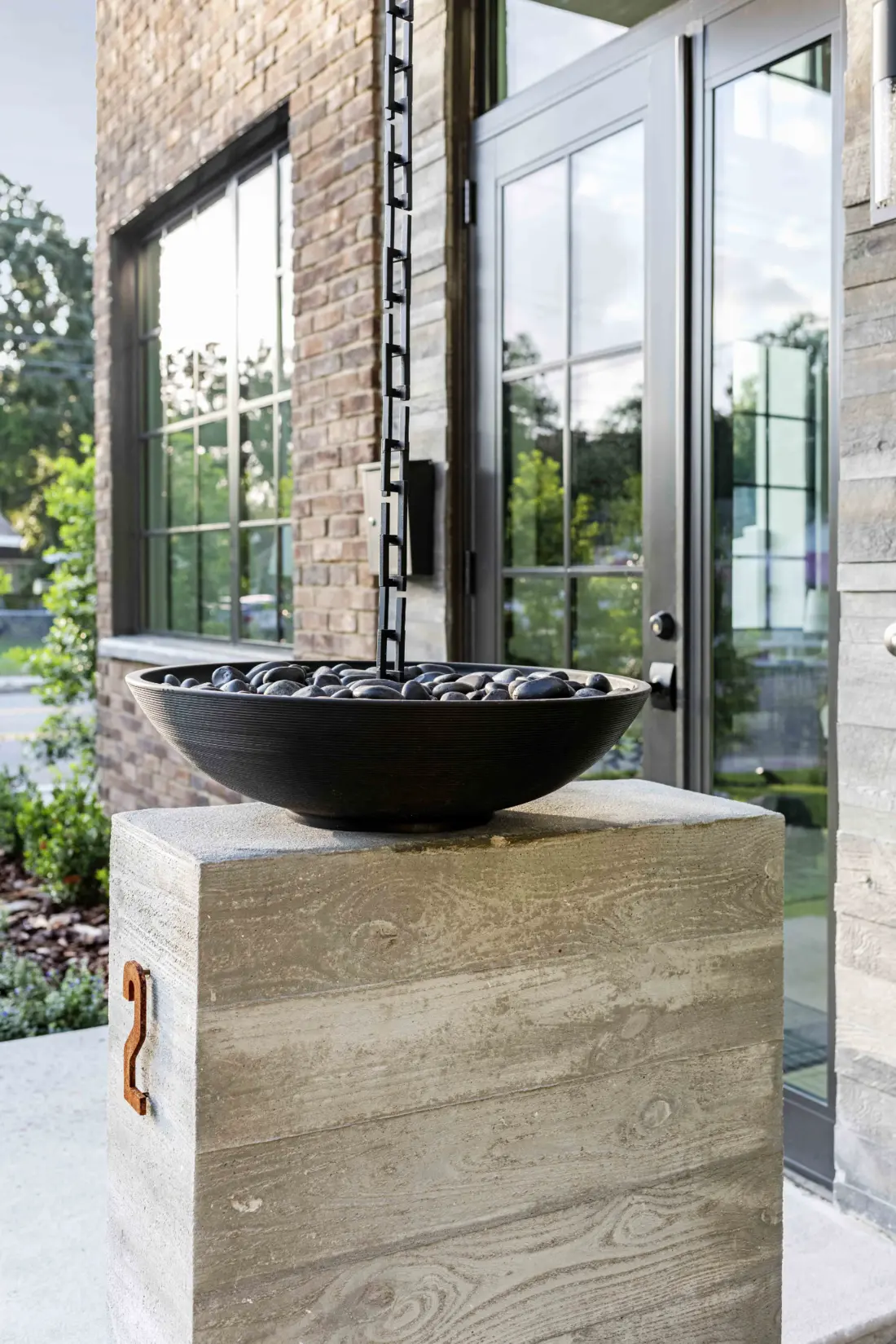 Concrete entry detail at a Tampa residence